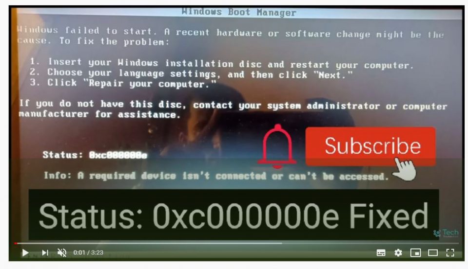 BSOD: 0xc000000e Fixed